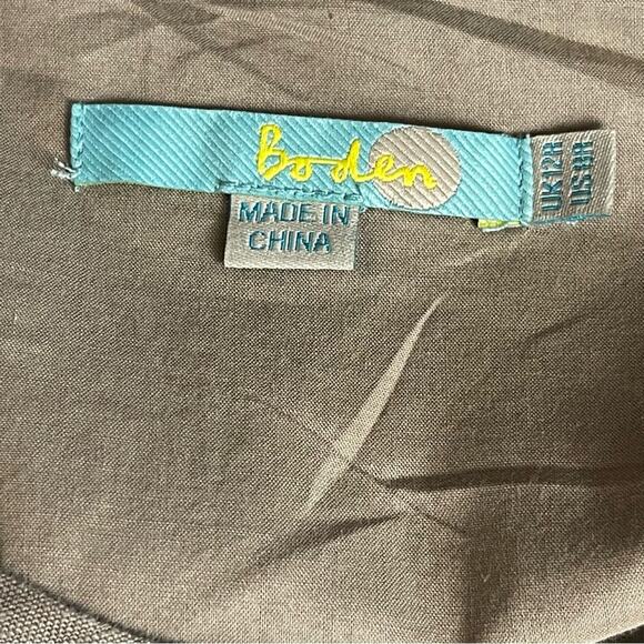 Boden Linen Short Sleeve Light Brown Shift Dress Embroidered Size 8 - Picture 6 of 7